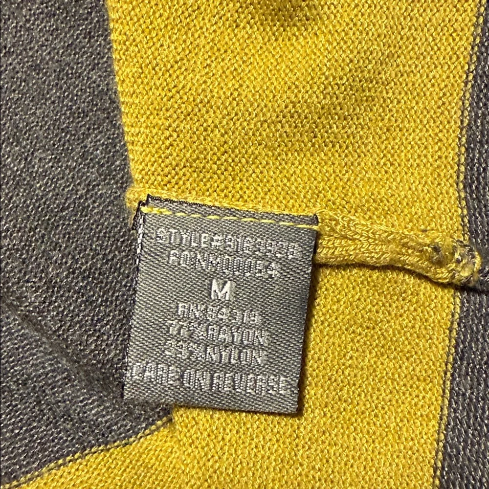 Neiman Marcus Yellow and Gray Rayon open front Cardigan Butter Soft EUC Medium